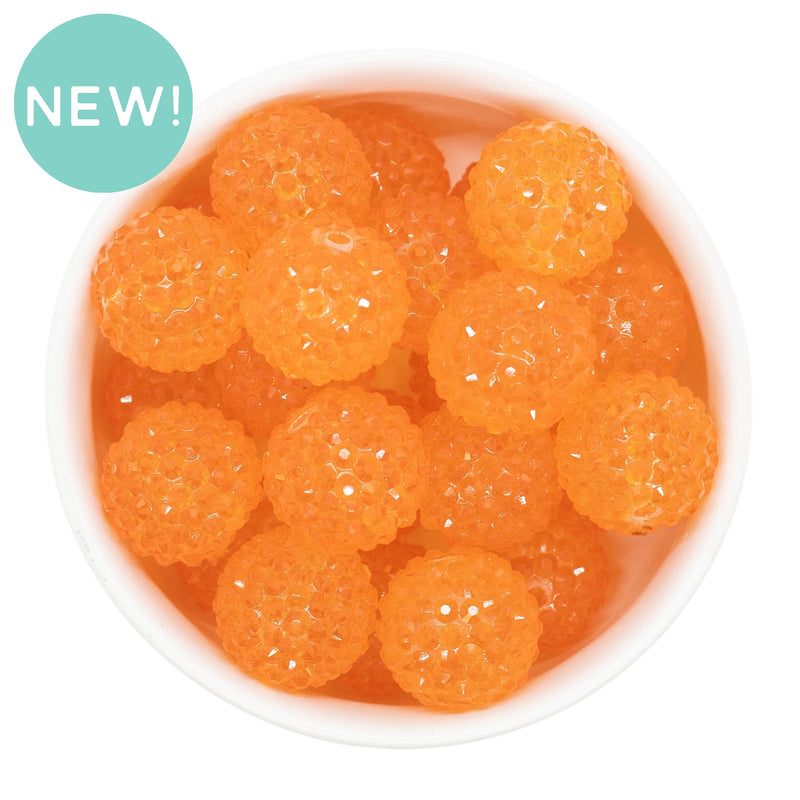Glow in the Dark Tangerine Jelly Rhinestone Beads 20mm (Package of 10)