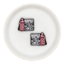 Suspect Drives Past the Gas Station on E Silicone Focal Bead 24x30mm (Package of 2)