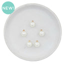 Linen Faux Pearl Bauble Charm w/Gold Hardware 10mm (Package of 5)