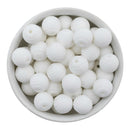Pure White Solid Spiral 15mm Silicone Beads (Package of 10)