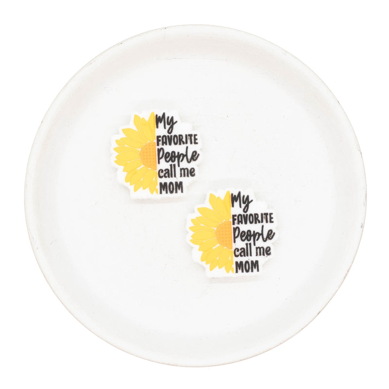 My Favorite People Call Me Mom Silicone Focal Bead 27x28mm (Package of 2)