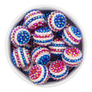 Patriotic Stripe Rhinestone Beads 22x20mm (Package of 10)