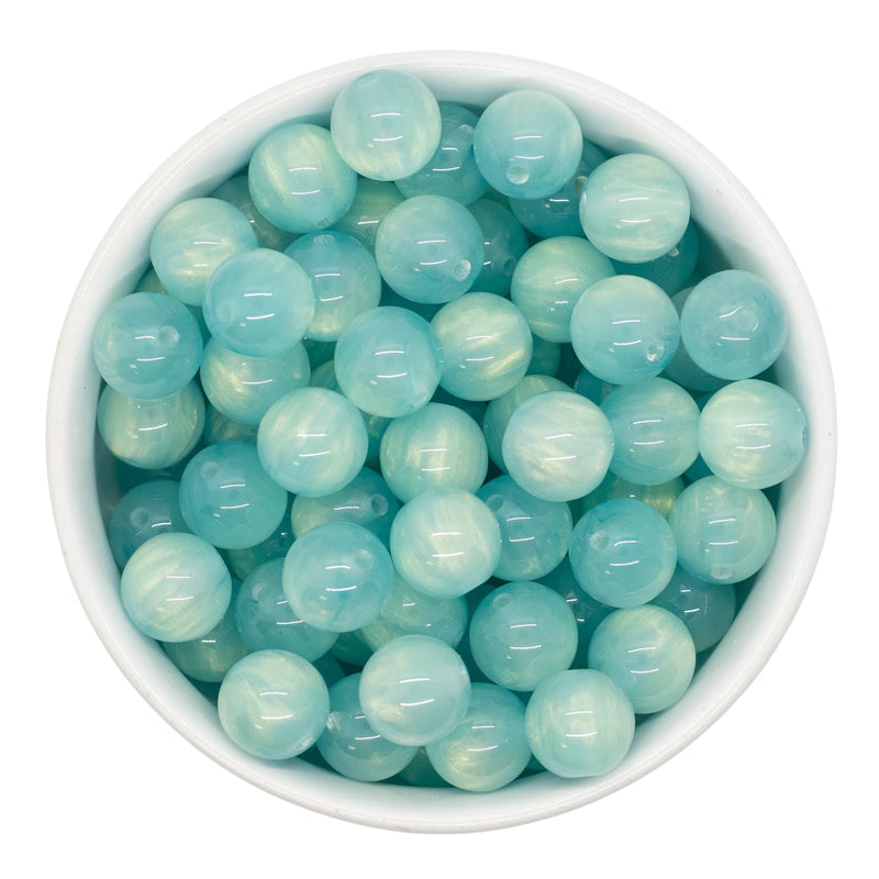 Mint Blue Pearly Luster Beads 12mm (Package of 20)