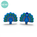 3-D Peacock Silicone Focal Bead 29x14x36mm (Package of 2)