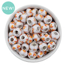 Fall Leaf Printed Resin Large Hole Rondelle Beads 14x8mm (Package of 5)