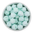 Mint Marble Hexagon Silicone Beads 16mm - Point Top (Package of 5)