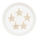 Gold Star w/Rhinestones Charm 25x23mm (Package of 5)
