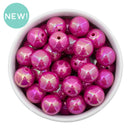 Hot Pink Iridescent Solid Beads 16mm (Package of 10)