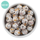 Halloween Check Printed Silicone Beads 15mm (Package of 10)