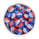 America & Stars Printed Beads 16mm (Package of 10)