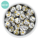 Books & Coffee Printed Silicone Beads 15mm (Package of 10)