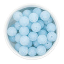 Light Baby Blue Glitter Silicone Beads 15mm (Package of 10)