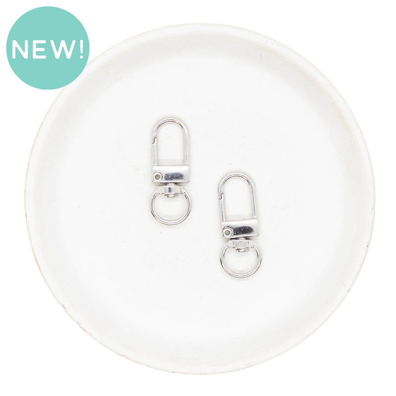 Silver Push Gate Swivel Clasp 31x12mm (Package of 2)