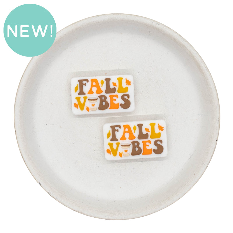 Fall Vibes Silicone Focal Bead 32x19mm (Package of 2)