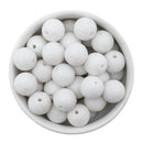 White Glitter Dust Beads 16mm (Package of 10)