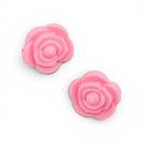 3-D Coral Pink Rose Silicone Focal Bead 20mm (Package of 2)