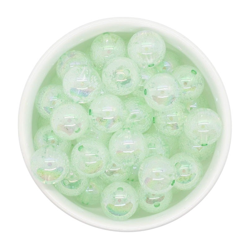 Mint Green Iridescent Bubble Beads 16mm (Package of 10)