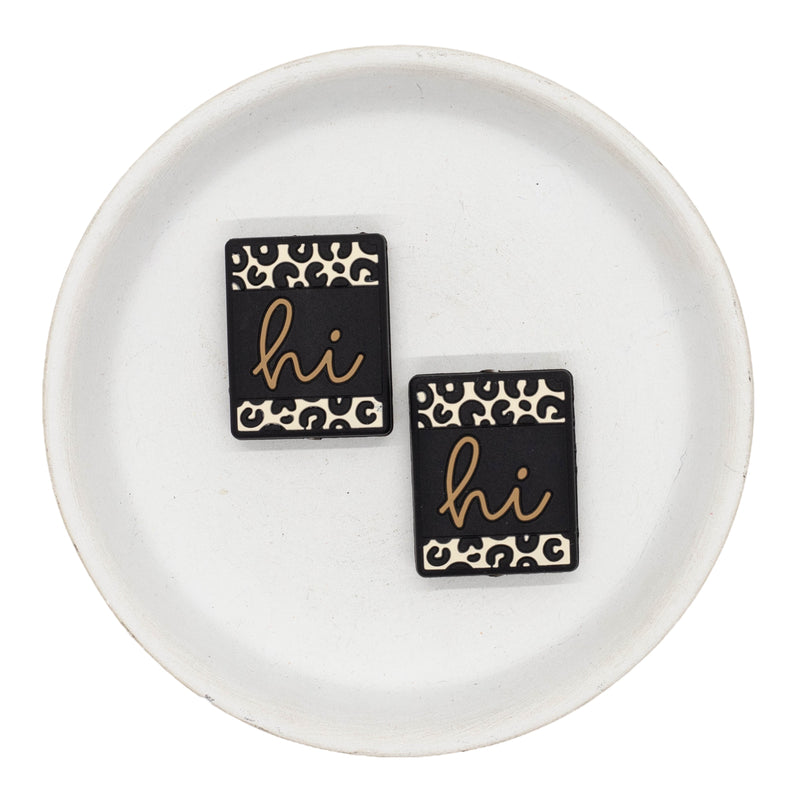 Leopard Hi Silicone Focal Bead 30x24mm (Package of 2)
