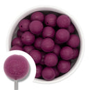 Embossed Plum Silicone Beads 15mm (Package of 10)