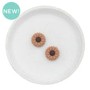 Lovely Latte Dahlia Silicone Focal Bead 19mm (Package of 2)