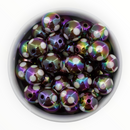 Espresso Iridescent Printed Polka Dot Beads 16mm (Package of 10)
