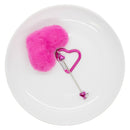 Fuzzy Heart w/Heart Carabiner Beadable Keychains (Package of 1)