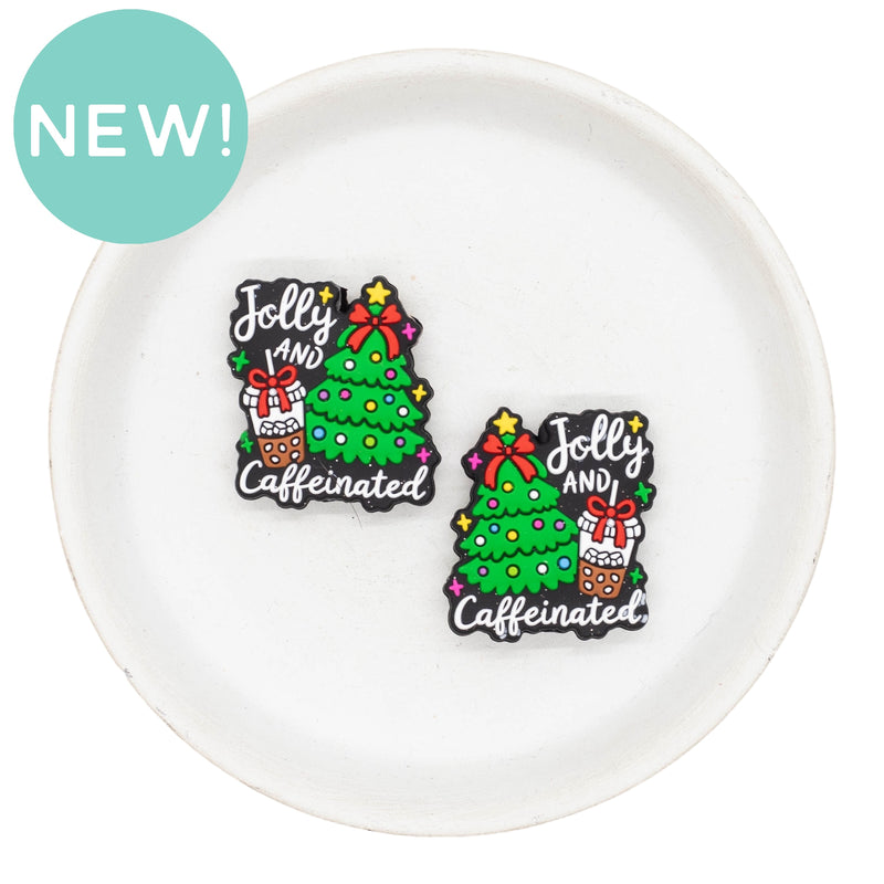 Jolly and Caffeinated Silicone Focal Bead 31x27mm (Package of 2)