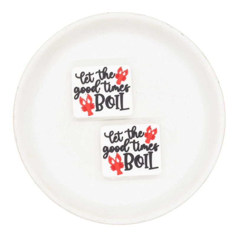 Let the Good Times Boil Silicone Focal Bead 25x30mm (Package of 2)