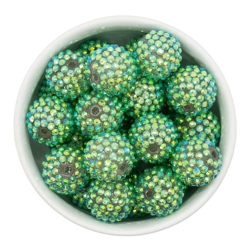 Sea Green Rhinestone Beads 20mm (Package of 10)