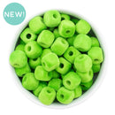 Lime Green Square Flocked/Fuzzy Large Hole Beads 12mm Square, 15mm Diagonal (Package of 20)