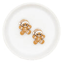 White Icing Gingerbread Silicone Focal Bead 28x23mm (Package of 2)