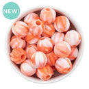 Orange Marbled Pumpkin XL Hole Beads 18mm (Package of 10)