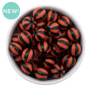 Black and Orange Beach Ball Beads 16mm (Package of 10)