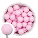 Embossed Light Pink Silicone Beads 15mm (Package of 10)