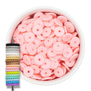 Baby Pink Rope Edge Silicone Spacer Beads 12x2mm (Package of 20)