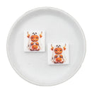 Baby Highland Cow Ghost Printed Silicone Focal Bead 28mm (Package of 2)