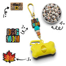 Blessed Mom w/Sunflower Silicone Focal Bead 30x18mm (Package of 2)
