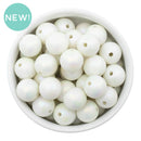 White Iridescent Satin Finish Beads 16mm (Package of 10)