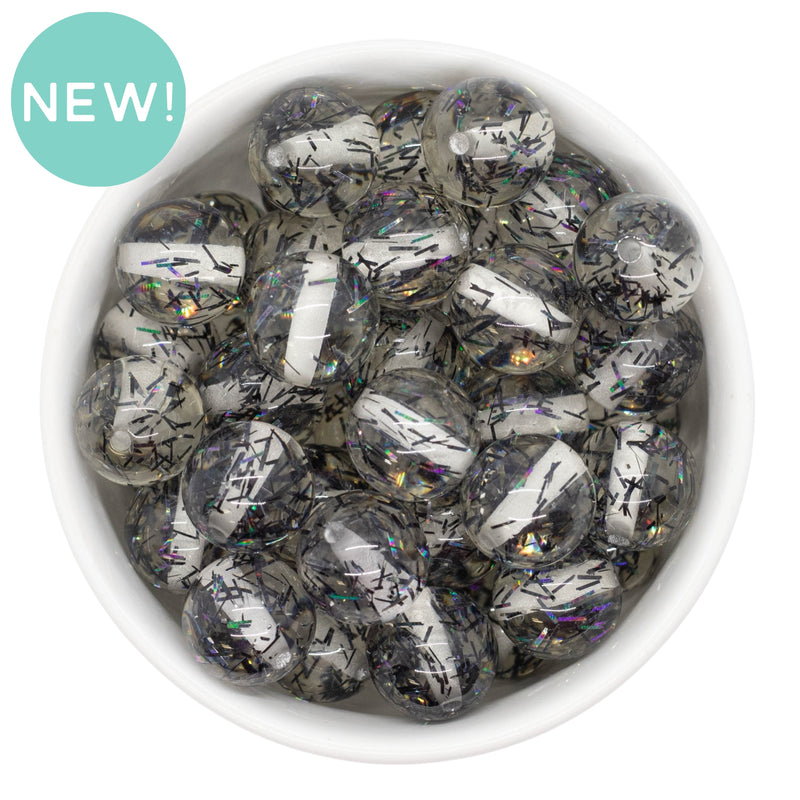 Black Holographic 16mm Beads (Package of 10)