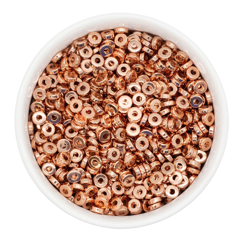 rose gold seed beads Rose Gold Flat Disc Spacer Beads 6x2mm (Package of 40)