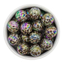 Sand & Black Iridescent Leopard Beads 20mm (Package of 10)
