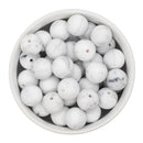 Marbled White Silicone Beads 15mm (Package of 10)