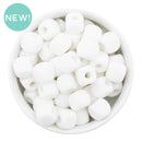 White Square Flocked/Fuzzy Large Hole Beads 12mm Square, 15mm Diagonal (Package of 20)