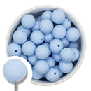 Embossed Baby Blue Silicone Beads 15mm (Package of 10)