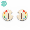 3-D Paint Palate Silicone Focal Bead 26x27x15mm (Package of 2)