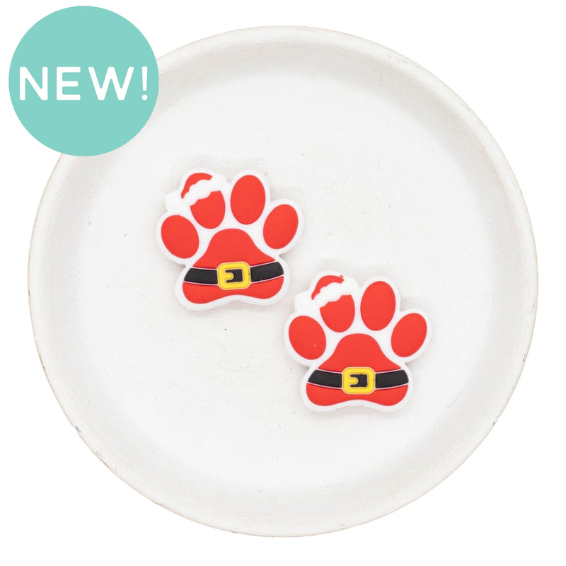 Santa Paw Silicone Focal Bead 29x30mm (Package of 2)