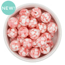 Light Pink w/White Resin Heart Confetti Beads 16mm (Package of 10)