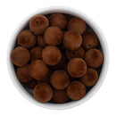 Brown Flocked/Fuzzy Beads 16mm (Package of 10)