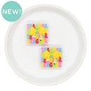 Teacher Pencil Bow Glitter Silicone Focal Bead 27x28mm (Package of 2)