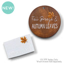 Fall Breeze & Autumn Leaves White & Color UV DTF No Heat Transfer 1.55x1" (Package of 1)
